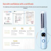 Portable Mini Wireless Hair Straightener & Hot Air Comb for Voluminous Straight Hair Charging 10W rožinė