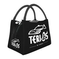 Terios Portable Lunch Boxes Women Multifunction Cooler Thermal Food Insulated Lunch Bag Travel Work Pinic Container 28x17x16CM smėlis