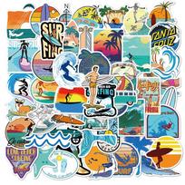 50 Summer Beach Surfing Graffiti Stickers Luggage Trolley Box Scooter Laptop Waterproof Stickers