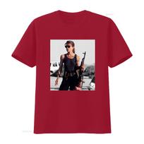 Sarah Connor Terminator 2 T2 Movie Inspired Mens T Shirt Retro Sci Fi Action Design Perfect for Fans Comfortable Cotton Blend S