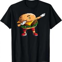 Cool Dabbing Burger Funny Street Dancer Hamburger Lover Gift T-Shirt S juoda