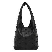 Fashion Rivet Tote Bucket Bag Women's 2026 Spring New Personalized Shoulder Underarm Bag 23*16*23 juoda