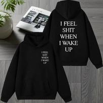 Yungblud I Feel Shit When I Wake Up Tour  Double Sided printed Sweatshirt Men women Fleece Hoodie Unisex Casual pullovers XS juoda