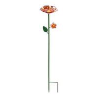 Metal Flower Garden Stake Bee Watering Station Outdoor Bird Bath Butterfly Water Feeder with Stake for Garden Pollinators Birds Yard Patio Decor ruda
