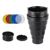 ABS Light Panel Mounted Flash Mount Snoot Adjustable Beam Control And Assorted Color Filters Photography Flash Snoot 1