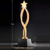 Customized Pentagram Resin Trophy, Creative Crystal Base Engraved, Excellent Employee Honor Award Ceremony, Home Decoration, 1Pc