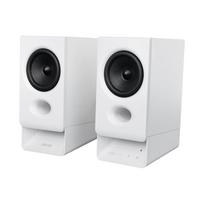 EDIFIER R20BT Bluetooth Speaker Power AUX Headphone 5W RMS Output Customizable Sound Lights via App Compatible Compact Desktop White USB-C Supply, balta