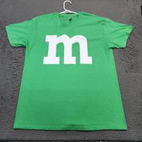 M&M's Logotipo Marškinėliai Vyriški Dydis L Žalia Saldainių Grafika T-shirt Gildan Stiklinės Medvilnės Unisex Marškinėliai S white