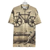 DaVinci Code Cycling Jersey: Sepia Sketch MTB Shirt S