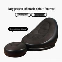 Portable Inflatable Sofa with Footrest - Foldable Air Cushion for Outdoor & Home Relaxation