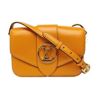 [Pre-Owned] Pont 9 Suede Floral Magnetic Buckle Leather Shoulder Crossbody Bag Summer Gold - Excellent #1IQC5IO ONE SIZE