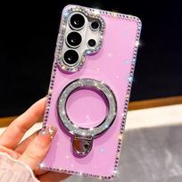 case for S26 S25 S24 plus ultra Flash Powder Bracket protective case With Holder Kickstand plain Shock Proof Anti-Scratch Galaxy S26 violetinė