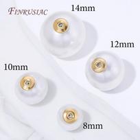 8mm 10mm 12mm 14mm 18K Gold Plated Round Bead Earring Backs,Pearl Ear Back, Earrings Back Stopper, Earring Nut,DIY Accessories 10mm-4pcs