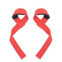 Hot Sale Gym Lifting Straps Wrist Wraps for Weightlifting Wrist Pull up Strap Customized Wrist Strap raudona