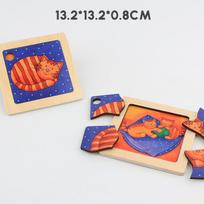 Animal 3D Puzzle Montessori Materials Wooden Toys Thinking Logic Matching Jigsaw Board Early Educational Cognition Toddler Toys