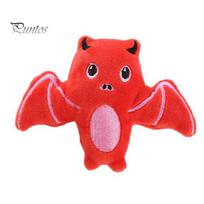 Halloween Cat Toys Pumpkin Catnip Toy for Cats, Plush Bat Ghost Spider Kicker with Boredom Relief Bell, Durable Chewing Play Kittens, Stress raudona