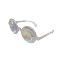 Round Faceted Lens Sunglasses Festival Glasses Reflective Mosaic Lens Party Eyewear Lightweight Frame Durable Design for Performance and Costume One Size balta