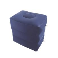 Inflatable Footrest Stool Adjustable Three-Layer Travel Air Cushion Footrest with Flocked Surface Portable and Lightweight Design One Size mėlyna