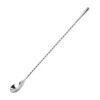 Stainless Steel Bar Teadrop Spoon Spiral Pattern Coffee Spoon Mixing Spoon  Home Use 20cm sidabras