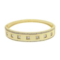 Promotion Inner Diameter 56mm Hip Hop Punk Women Jewelry Wide Gold Band Micro Pave Cz Vintage Bangle Bracelet inner 56mm