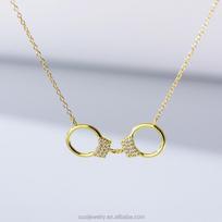 925 svarų sterlingų sidabro antrankio spynos pakabuko karoliai su paauksuotu grandinėle Unikalus romantiškas dizainas Pendant Necklaces auksas