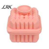 Food Grade Silicone Ice Tray Square Cube with Funnel, Large Block Slow Melting Cubes Mold for Whiskey Cocktail, Easy Release BPA-free Maker Chilling rožinė