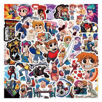 55pcs Comic Scott Pilgrim Cartoon Graffiti Stickers Decals Suitcase Laptop Computer Guitar Decoration DIY Kids Classics Toy
