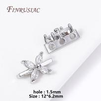 18K Gold Plated 3 Hole Separators for Beads, Inlaid Zircon Beads Separators Accessories,Handmade DIY Beading Jewelry Fittings 2 Pieces