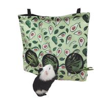 Rabbit Hay Feeder Bag Reusable Oxford Cloth Avocado Pattern Pet Hanging Dispenser Bag for Small Animal