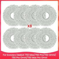 LITE-For Ecovacs Deebot T50 Max/T50 Pro/T50 Omni/T50 Pro Omni/T50 Max Pro Omni Spare Parts Reusable Washable Mop Pads 8PCS