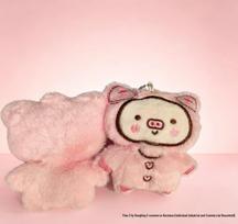Cute Pink Pig Mouse Plush Toy Pendant Keychain Charm