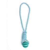 Bite-resistant Dog Slow Feeder Ball Pet Tooth Cleaning Relieve Boredom Interactive Pet Toys Playing Training Rope Knot Dog Toys mėlyna