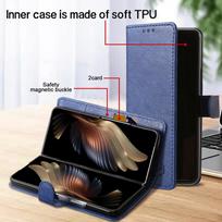 Wallet Phone Case For Samsung Galaxy Z Fold7 Card Holder Stand Shockproof Cloudy  PU Leather Cover For Z Fold 6 5 3 4 Funda Galaxy Z Fold5 tamsiai mėlyna spalva