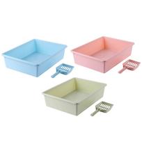 Cat Litter Tray Kitty Litter Tray Cage Accessories Litter Pan Large Kitty Litter Pan for Other Pet Hamsters Kitty žalia