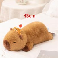 65cm Cute Hamburger croissants Capybara Plush Toy Kawaii Stuffed Animal Fluffly Fatty Capybara Doll Throw Pillow for Girls Gifts