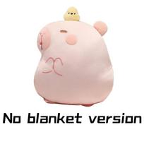 3 in 1 Multifunctional Casual Style Capybara with Fleece Blanket Hand Warmer Pink Capibara Bird Star Caps Bed Cushion for Boy no blanket