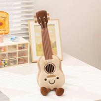 Kawaii Ukulele Plush Toy Cute Smiling Face Ukulele Stuffed Doll Soft Musical Instrument Plushie Xmas Gifts For Girl Home Decor 33cm