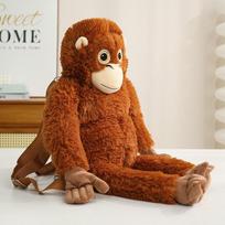 66/90/130cm orangutango PUNCH beždžionės lėlė ir kuprinė pliušinis žaislas purus ilgo kailio draugas raminantis zoologijos sodo pliušinis gyvūnas draugas dovana 66cm backpack