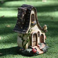 Fairy House Large Rustic Miniature Garden Villa Cottage Resin Fairy Garden Decor Miniature Woodlands Gnome Hut House Dwellings China Mainland