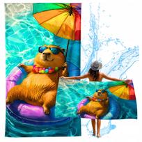 Ręcznik Plażowy Kapibara Plażowicz Z Mikrofibry Szybkoschnący 3D 150X75 Cm