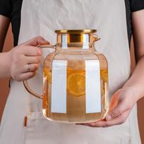 Banwushenghuo Glass Pitcher, Heat-Resistant Water Jug, Luxury Home Cold Water Pitcher, High-Capacity Insulated Juice Jug, Herbal Tea Pitcher