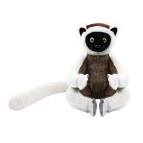 Fluffy Lemur Stuffed Animal Plush Toy, Realistic Simulation Soft Cute Doll For Children Birthday Gift Home Decor 25cm ruda