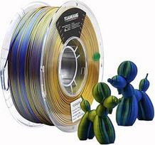 YUANEANG PLA 3D Printer Filament Satin Matt Dimensional Accuracy +/-0.03mm 1kg Spool (2.2 Lbs) 1.75mm Gold Blue 3D Printing Filaments&Gold Blue