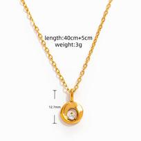 Joolim Jewelry 18K Gold Plated Waterproof Fashion Mobius Donut Zirconia Sparkling Pendant Necklace Stainless Steel Jewelry auksas