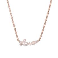 Promotion 2023 Valentine's Day Gift Fashion Jewelry Wide Cuban Link Chain Iced Out Bling Love Letter Women Multi Layer Necklace 18inches