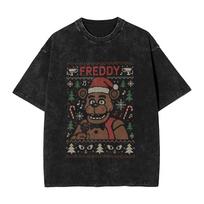 FNAF At Freddys T Shirt  Simple T Shirts ShortSleeve Awesome Tops Summer Casual O Neck Big Size Tees 2XL