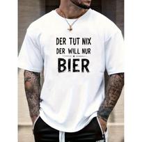 Men's  DER TUT NIX DER WILL NUR BIER  Graphic Summer Casual Crew Neck Short Sleeve T-Shirt,Comfortable S balta