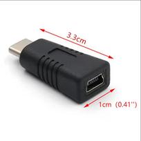 Mini USB moteriškas į C tipo vyriškas adapteris Mini T tipo moteriškas į duomenų kabelio įkrovimo adapteris
