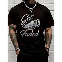 European sizes Men'S Barber Shop Graphic T-Shirt | Retro Barber Pole and  Get FadeD  Design, Soft Breathable Loose Fit Round Neck Tee S juoda