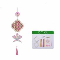 Weaving Mid Autumn Festival Pendants Chinese Style Hanging Ornaments  Parent-child Handmade rožinė